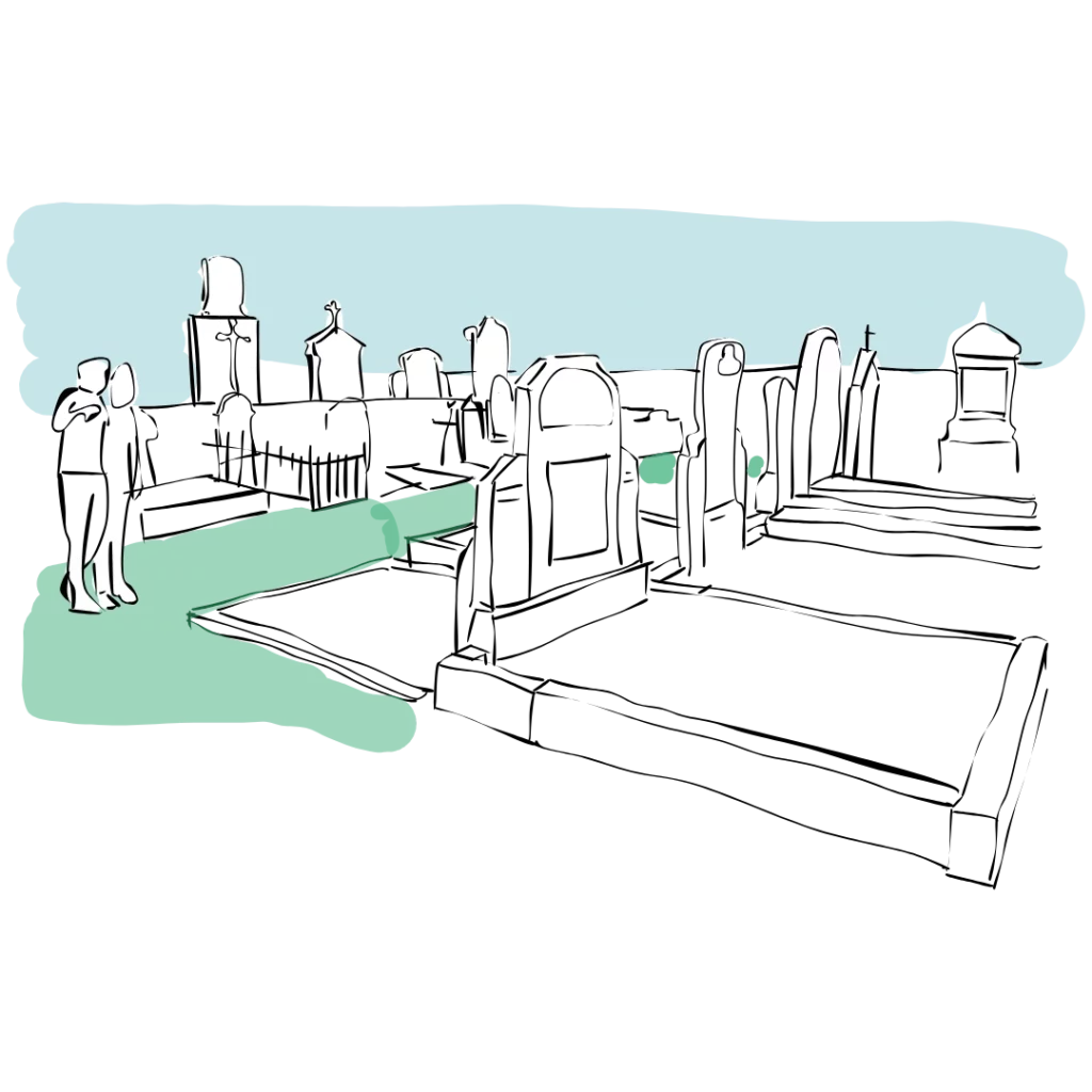 Illustration d'un cimetière
